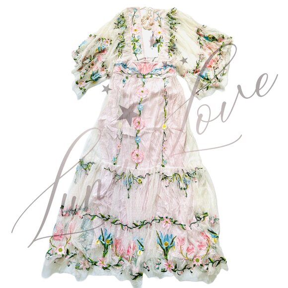 FILLYBOO Angel Maxi Dress In Filigree Nouveau Lavender NWT - Picture 3 of 14